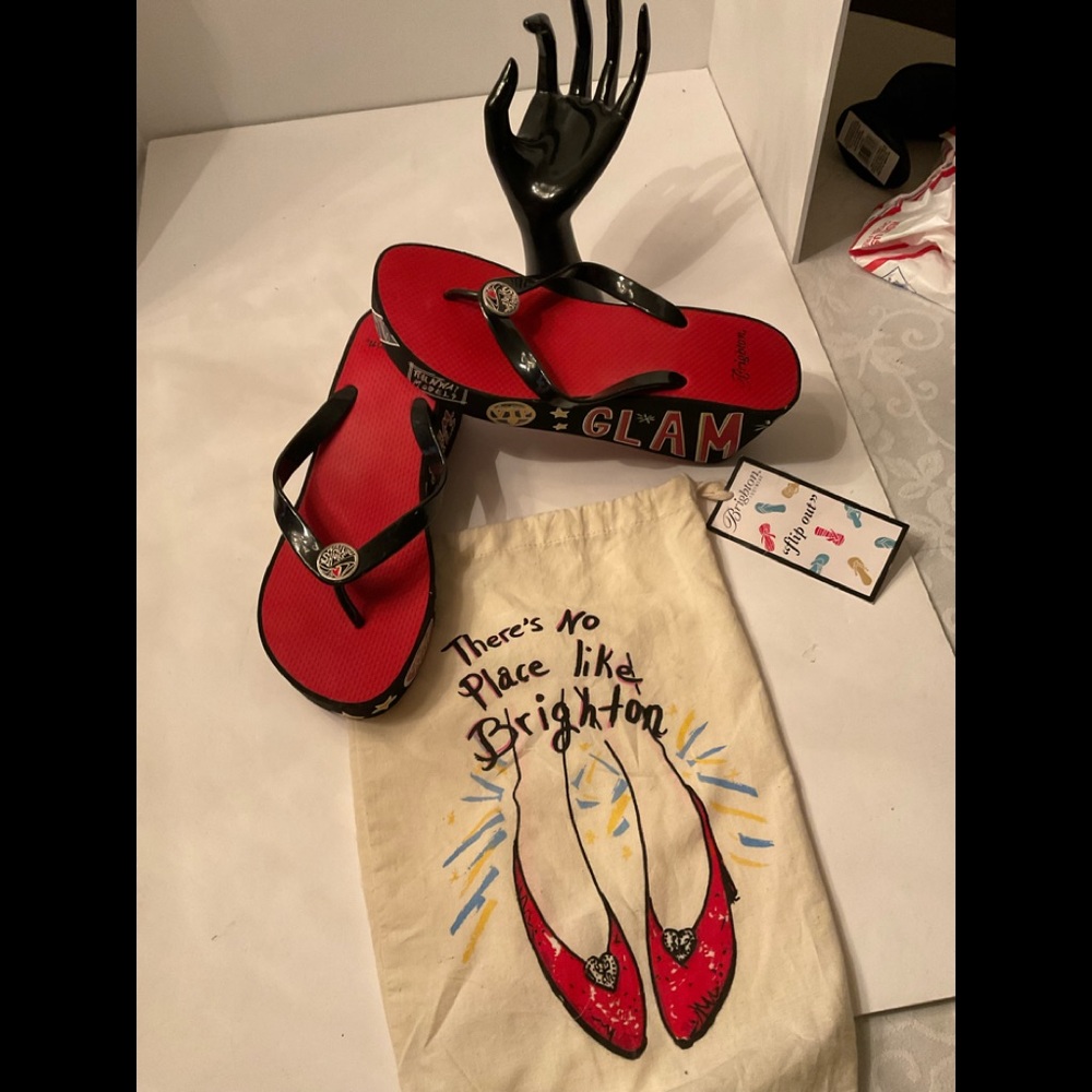 Brighton glam flip flops size 10
